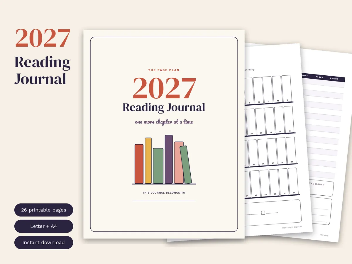 2027 Reading Journal printable